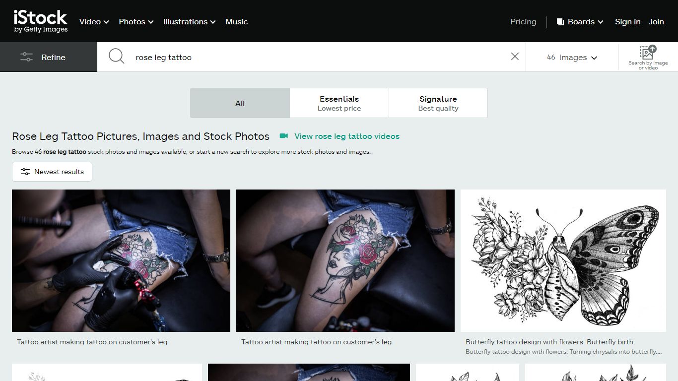 Rose Leg Tattoo Pictures, Images and Stock Photos